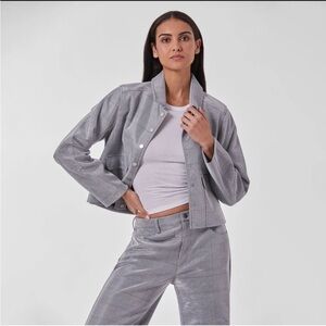 Noli Cropper Button Down Plaid Jacket